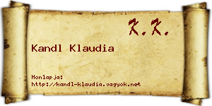 Kandl Klaudia névjegykártya